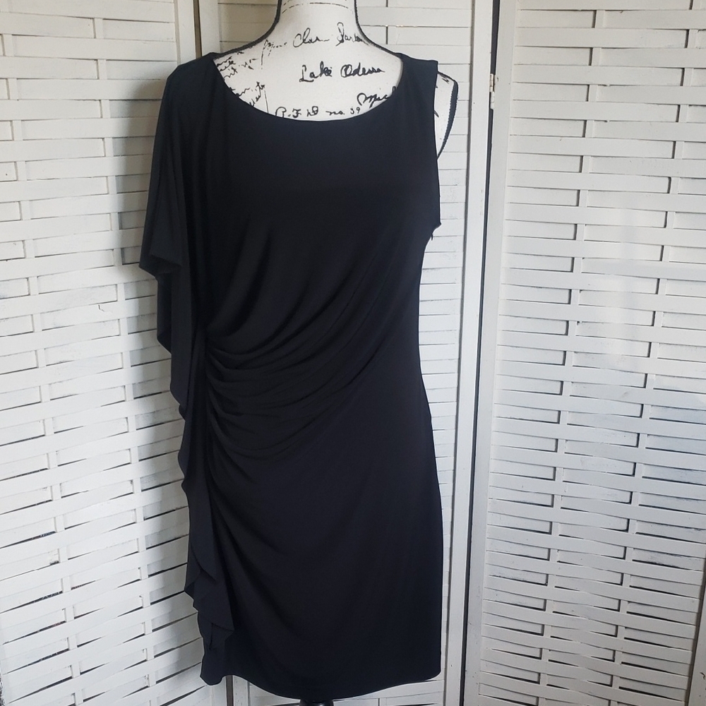 Calvin Klein Elegant Black One Short Sleeve  Dress Size 12